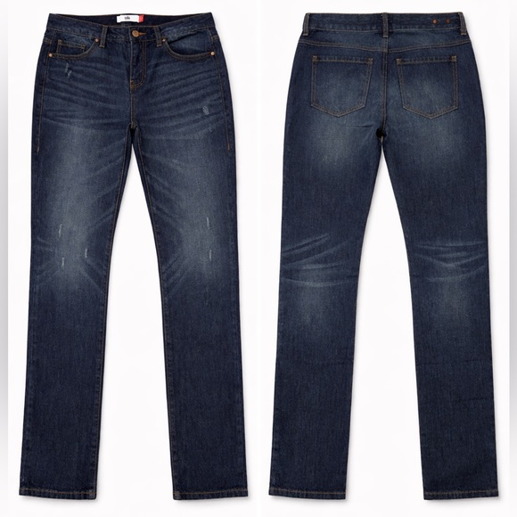 CAbi Denim - CAbi Malibu Jeans Size 2 Medium Wash Distressed Straight Leg Denim